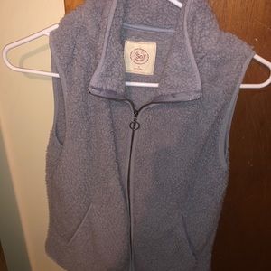 grey fluffy/soft vest